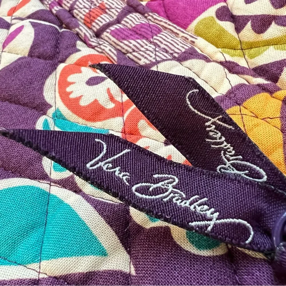 Vera Bradley Retired Plum Crazy Floral Pattern Tote Bag Purse - Picture 14 of 15